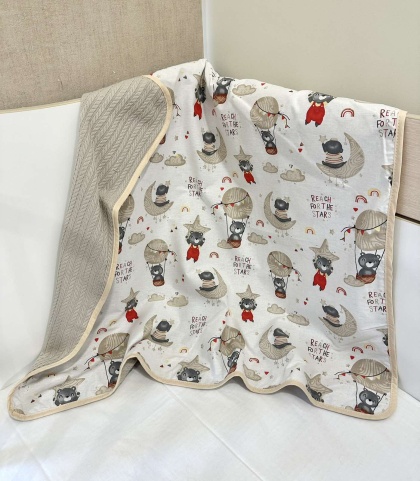 Бебешко одеяло - "Бежови балони" - 80/90см.