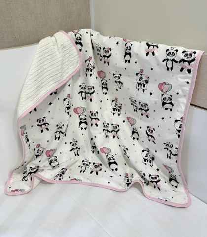 Бебешко одеяло - "Розови панди" - 80/90см.