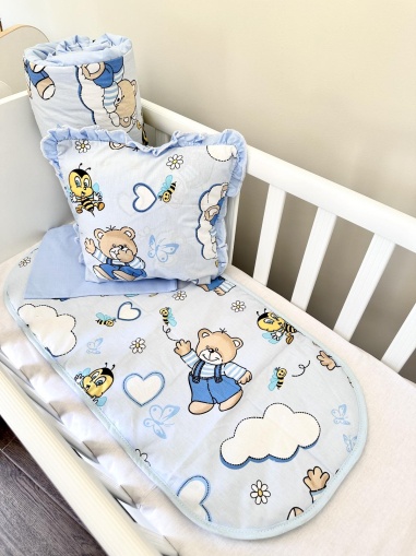 Baby stroller set + leak-proof mat "Blue Bears"