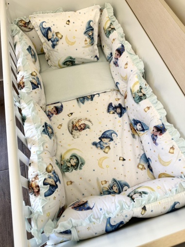 Бебешки спален комплект 8 части с обиколници "Вълшебство" - ДИГИТАЛНА ЩАМПА