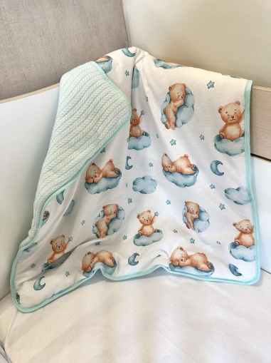 Бебешко одеяло - "Ментови мечета" - 80/90см.