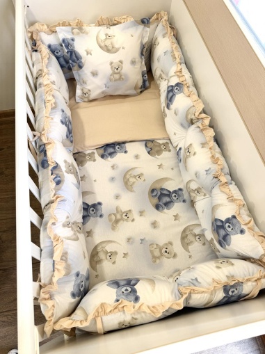 Бебешки спален комплект 8 части с обиколници "Лунна приказка"