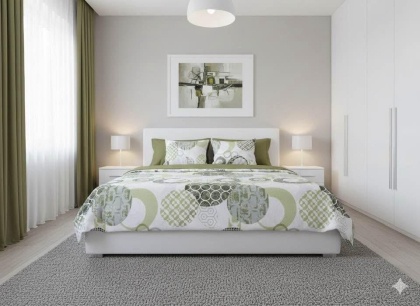 Спален комплект "Зелени кръгове"