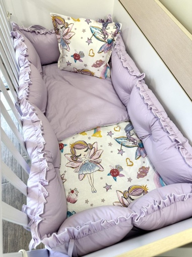 Бебешки спален комплект 8 части с обиколници "Феи"