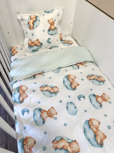 Бебешки спален комплект "Спящи мечета"