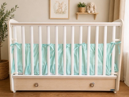 Драперия за бебешка кошара - Мента