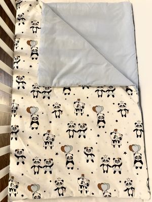 Бебешка олекотена завивка "Сини панди"