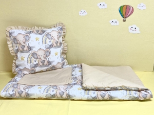 Baby stroller set "Beige elephants'