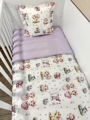 Бебешки спален комплект "Весели мъници" - лилаво