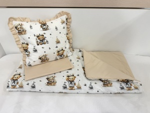 Бебешки комплект за количка "Моряче" - бежово