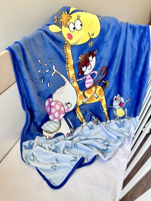 Бебешко поларено одеяло "Жираф", 100/130 см.