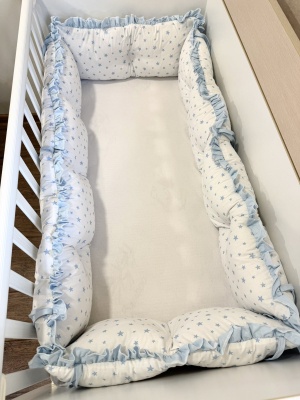 Обиколници за бебешка кошара "Сини звезди" 