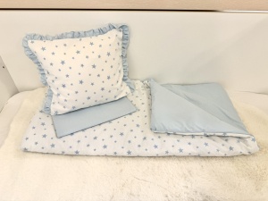 Бебешки комплект за количка "Сини звездички"