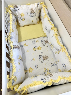 Бебешки спален комплект 8 части с обиколници "Сладки сънища"