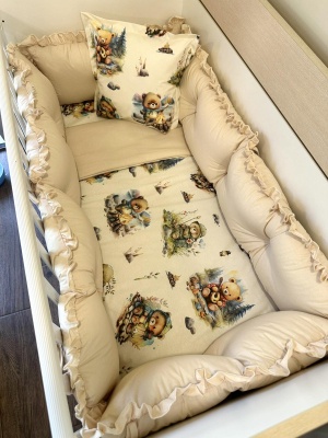 Бебешки спален комплект 8 части с обиколници "Горски път" - ДИГИТАЛНА ЩАМПА