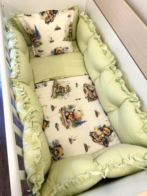 Бебешки спален комплект 8 части с обиколници "Горски път" - ДИГИТАЛНА ЩАМПА