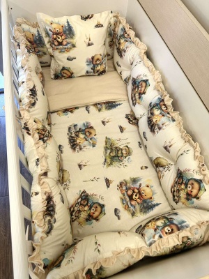 Бебешки спален комплект 8 части с обиколници "Горски път" - ДИГИТАЛНА ЩАМПА