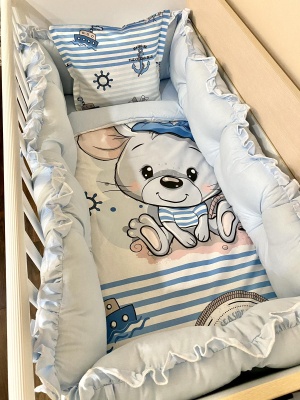 Луксозен бебешки спален комплект 8 части с обиколници "Мишле" 