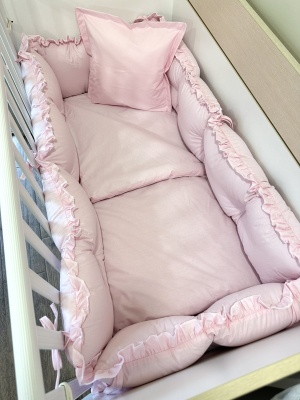 Бебешки спален комплект 8 части с обиколници "Бял"