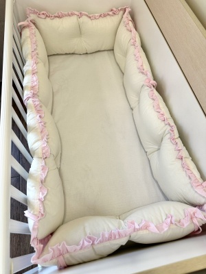Crib bumpers "Ecru/Mint"
