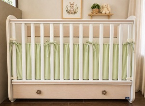 Драперия за бебешка кошара - Зелена